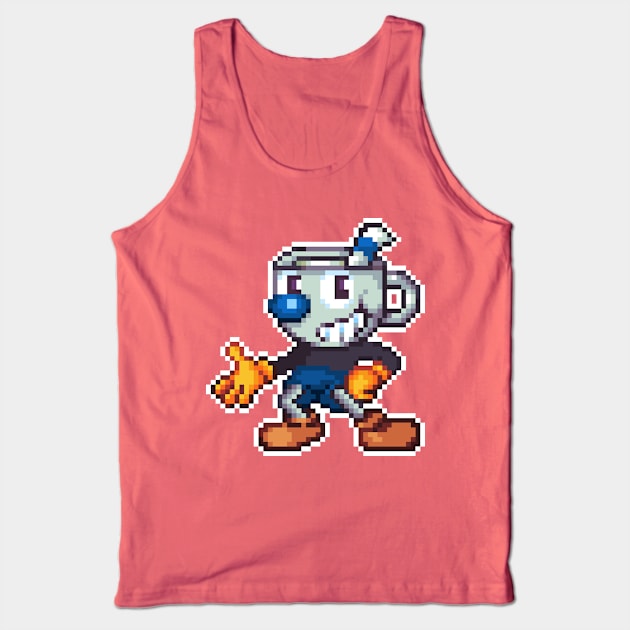 Mugman Pixel Tank Top by geekmythology